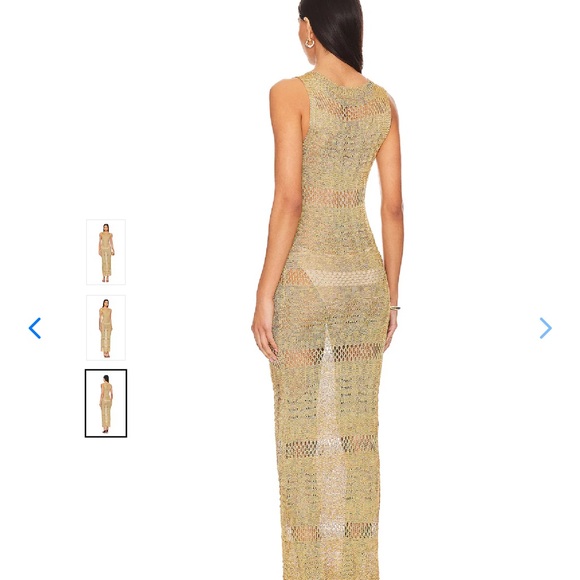 Elegant Gold Sleeveless Dress - Picture 3 of 8